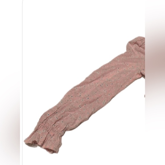 NWT Princess Polly Smocked Floral Long Sleeve Cropped Pink Blouse 4 - Picture 6 of 9